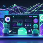 Illustration of AI assistants analyzing structured content for digital marketing with GEO strategies.