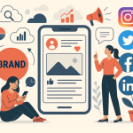 Visual representation of social media engagement, branding, and digital interaction.