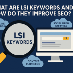 LSI keywords concept with magnifying glass and related SEO terms